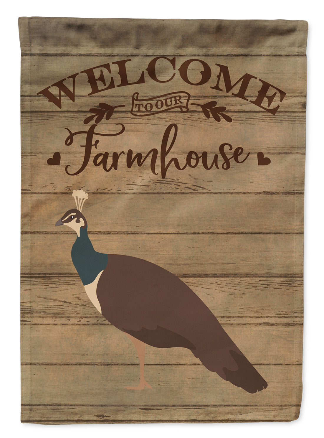 Indian Peahen Peafowl Welcome Flag Canvas House Size CK6871CHF  the-store.com.