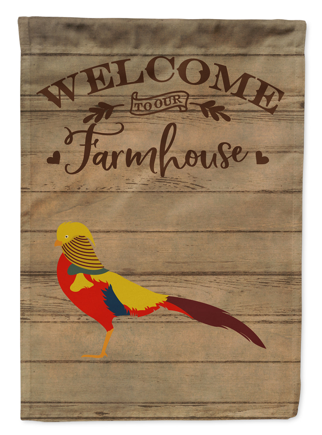 Golden or Chinese Pheasant Welcome Flag Canvas House Size CK6872CHF  the-store.com.