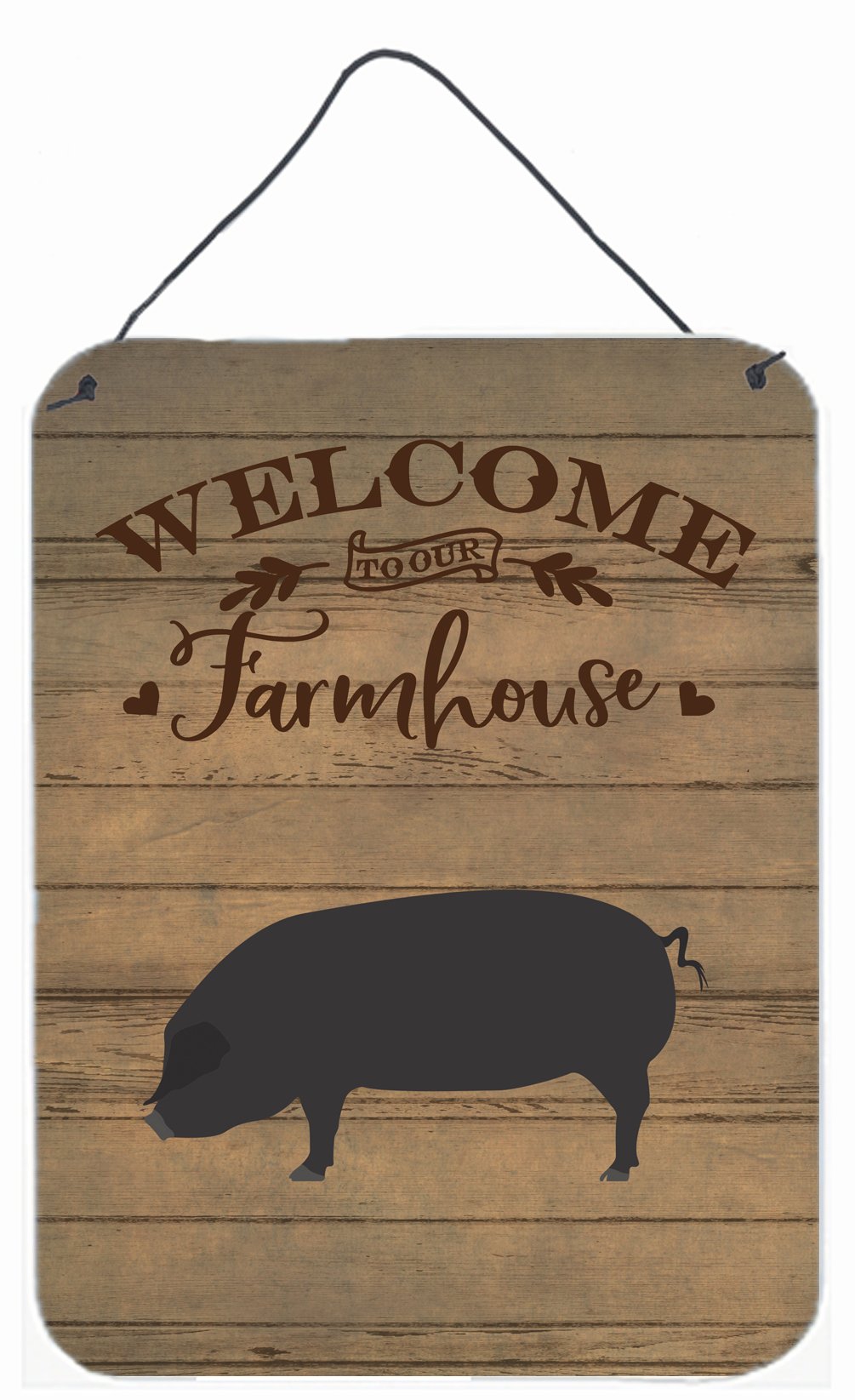 Devon Large Black Pig Welcome Wall or Door Hanging Prints CK6875DS1216 by Caroline's Treasures