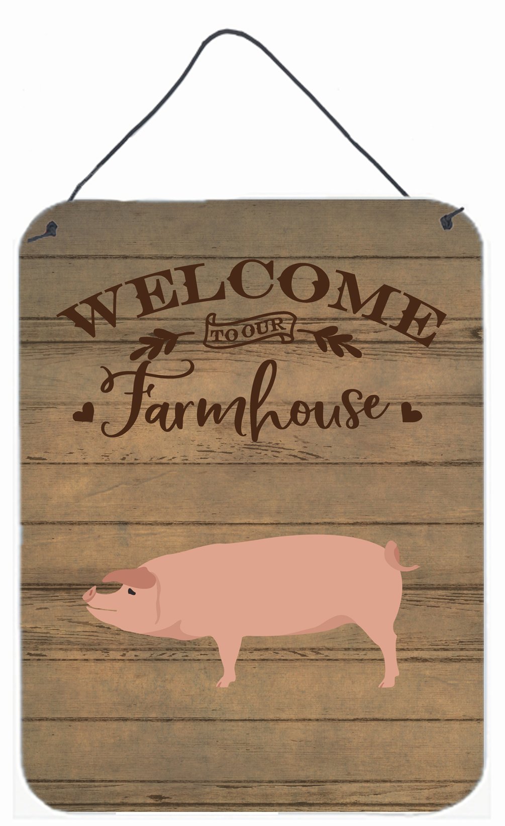 American Landrace Pig Welcome Wall or Door Hanging Prints CK6876DS1216 by Caroline's Treasures