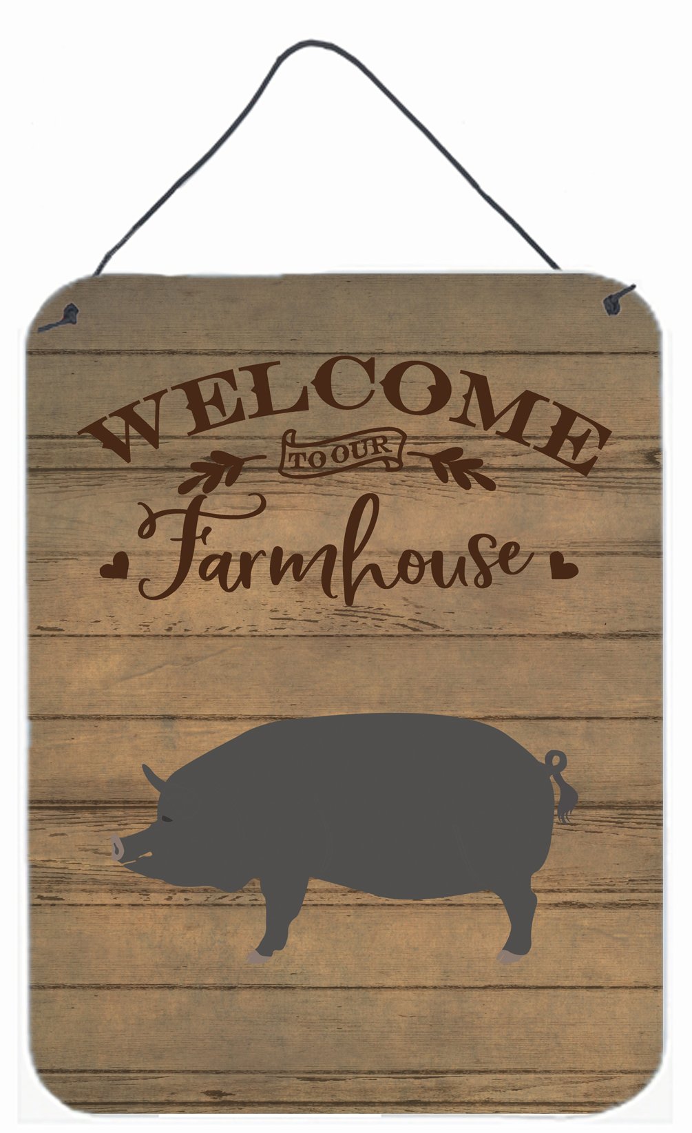 Berkshire Pig Welcome Wall or Door Hanging Prints CK6877DS1216 by Caroline&#39;s Treasures