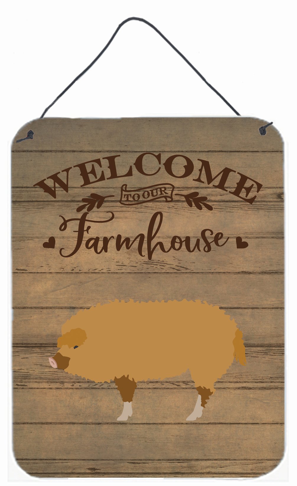 Hungarian Mangalica Pig Welcome Wall or Door Hanging Prints CK6878DS1216 by Caroline's Treasures