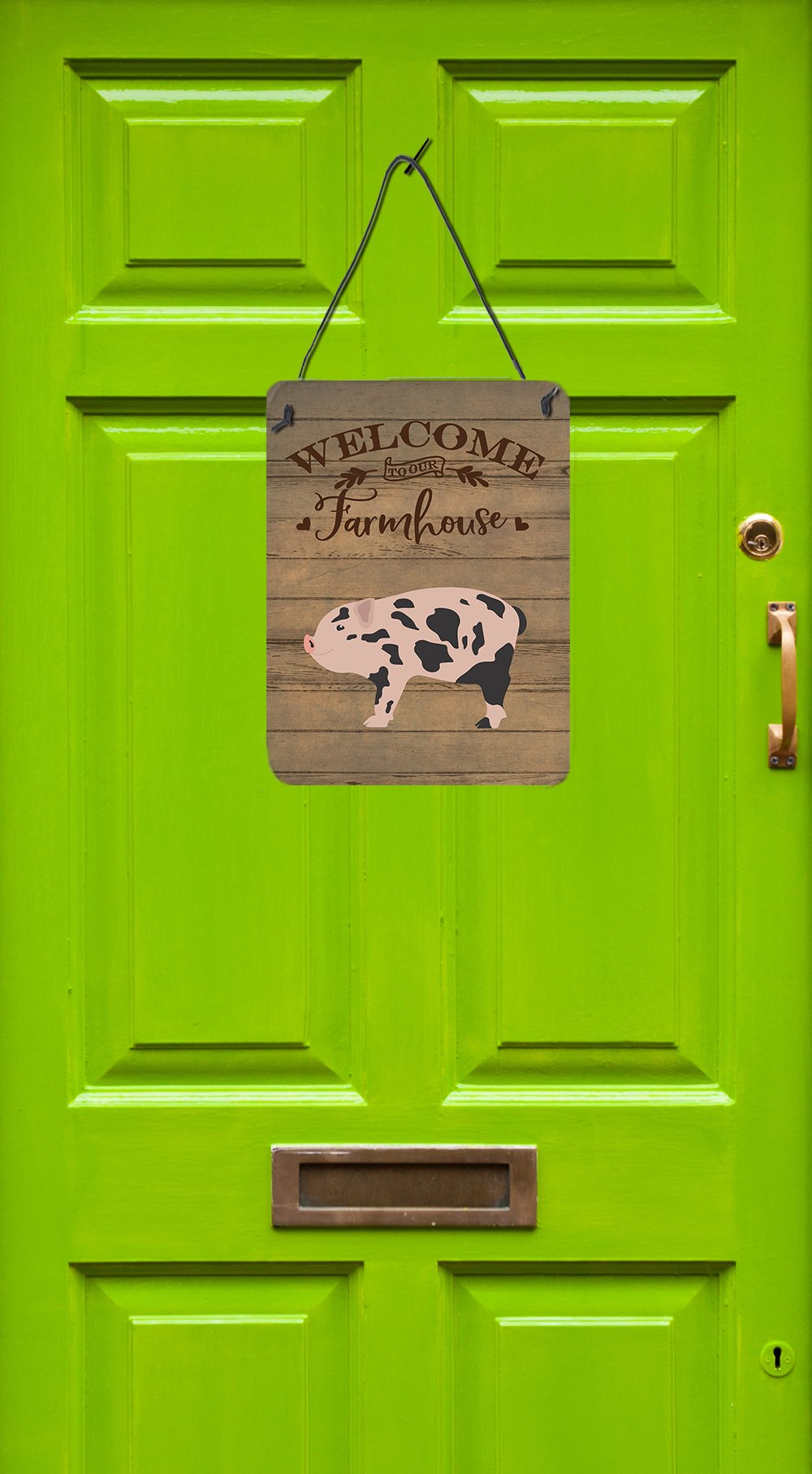 Mini Miniature Pig Welcome Wall or Door Hanging Prints CK6879DS1216 by Caroline's Treasures