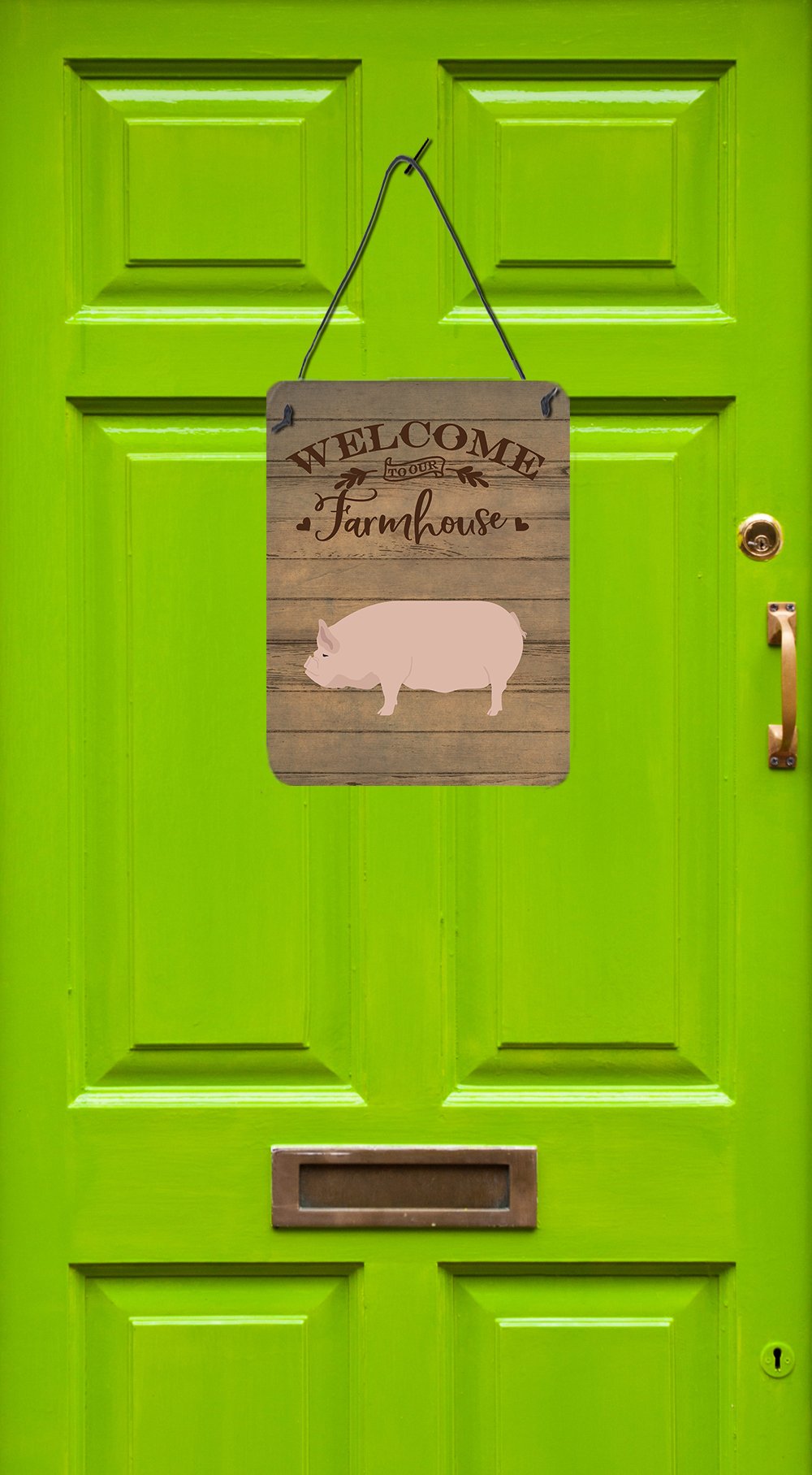 Welsh Pig Welcome Wall or Door Hanging Prints CK6881DS1216 by Caroline's Treasures