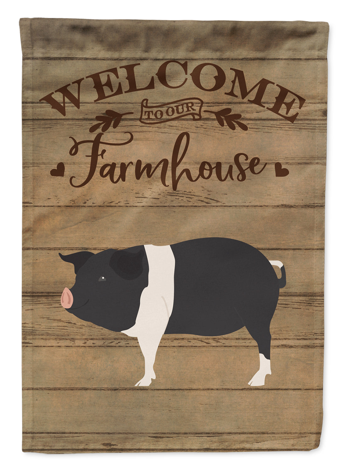 Hampshire Pig Welcome Flag Canvas House Size CK6883CHF  the-store.com.