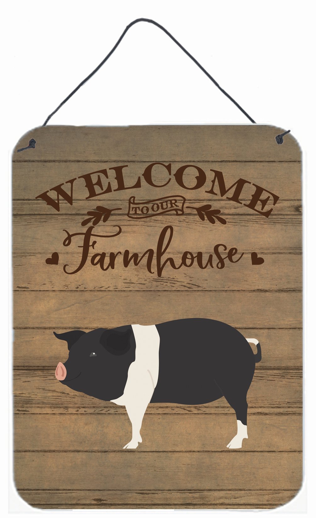 Hampshire Pig Welcome Wall or Door Hanging Prints CK6883DS1216 by Caroline's Treasures