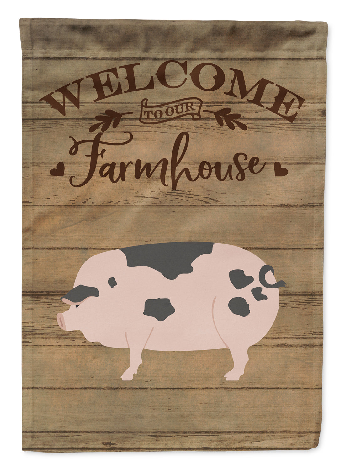 Gloucester Old Spot Pig Welcome Flag Canvas House Size CK6884CHF  the-store.com.