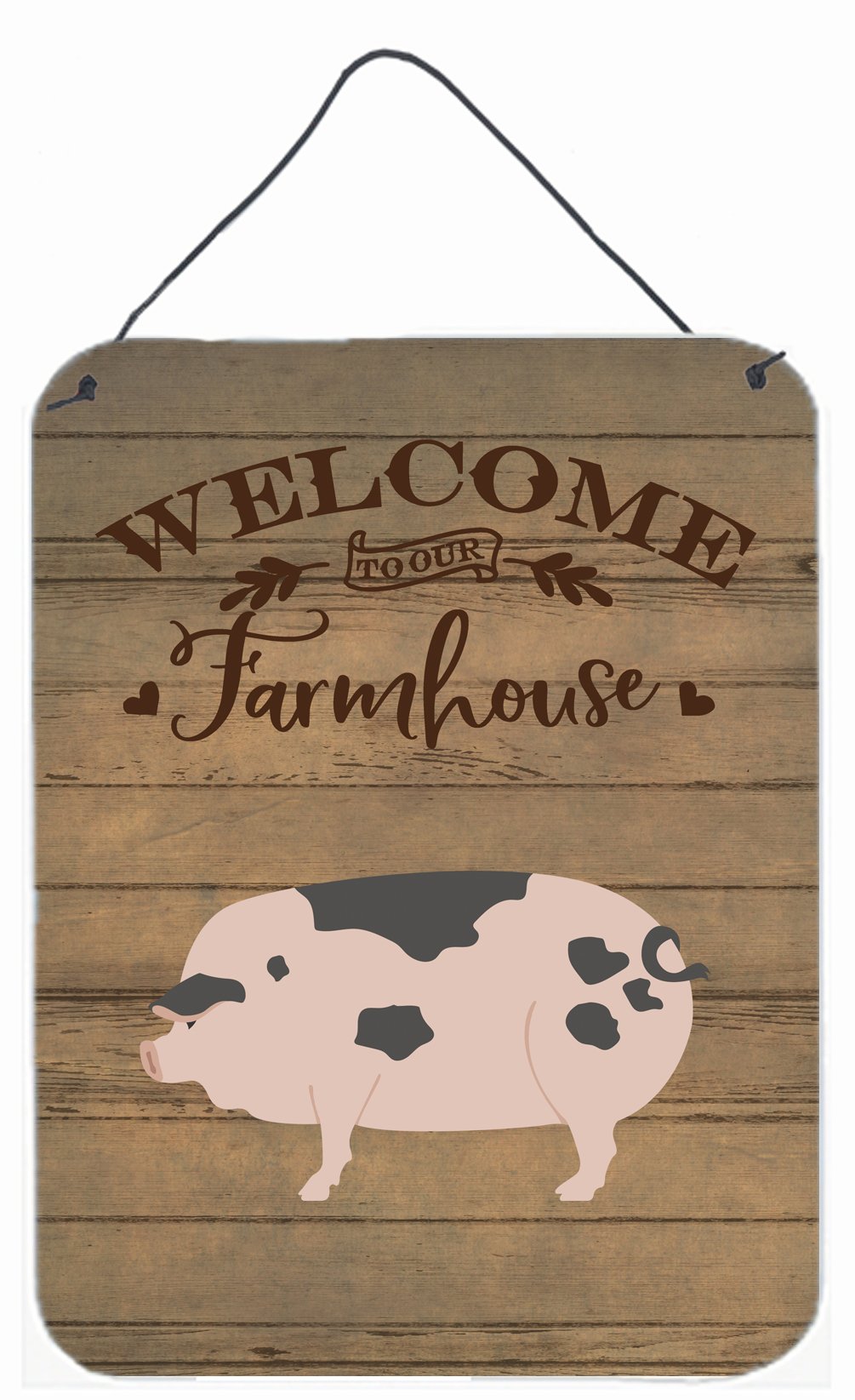 Gloucester Old Spot Pig Welcome Wall or Door Hanging Prints CK6884DS1216 by Caroline's Treasures