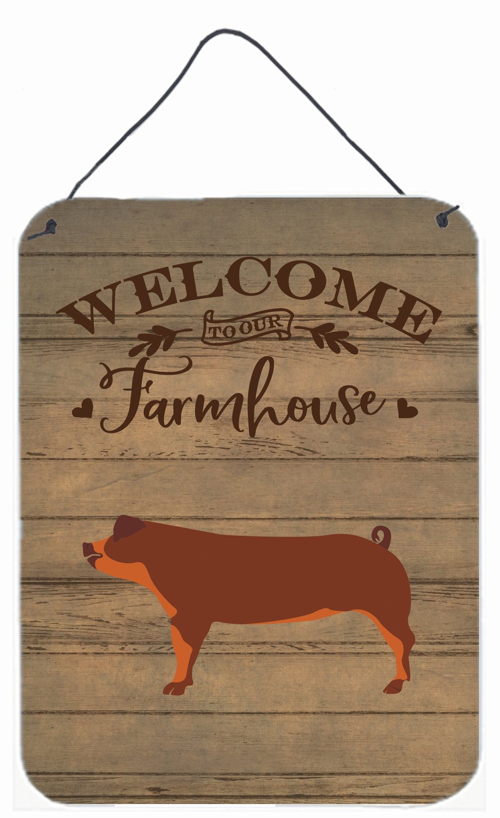 Duroc Pig Welcome Wall or Door Hanging Prints CK6886DS1216 by Caroline's Treasures