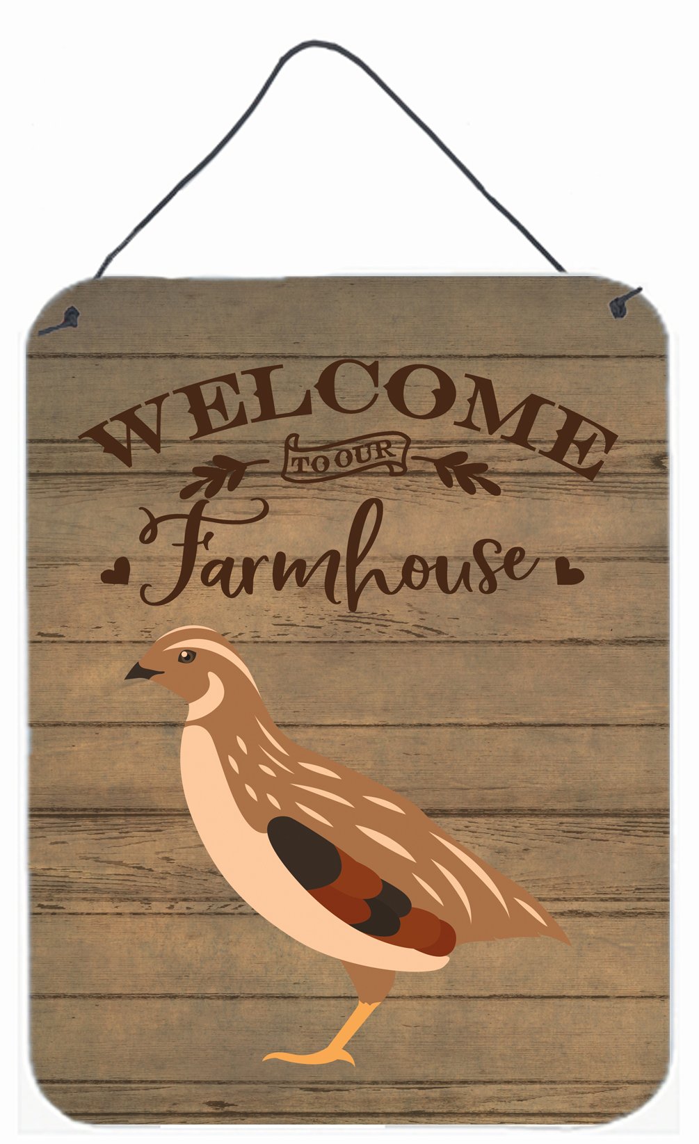 Golden Phoenix Quail Welcome Wall or Door Hanging Prints CK6899DS1216 by Caroline's Treasures