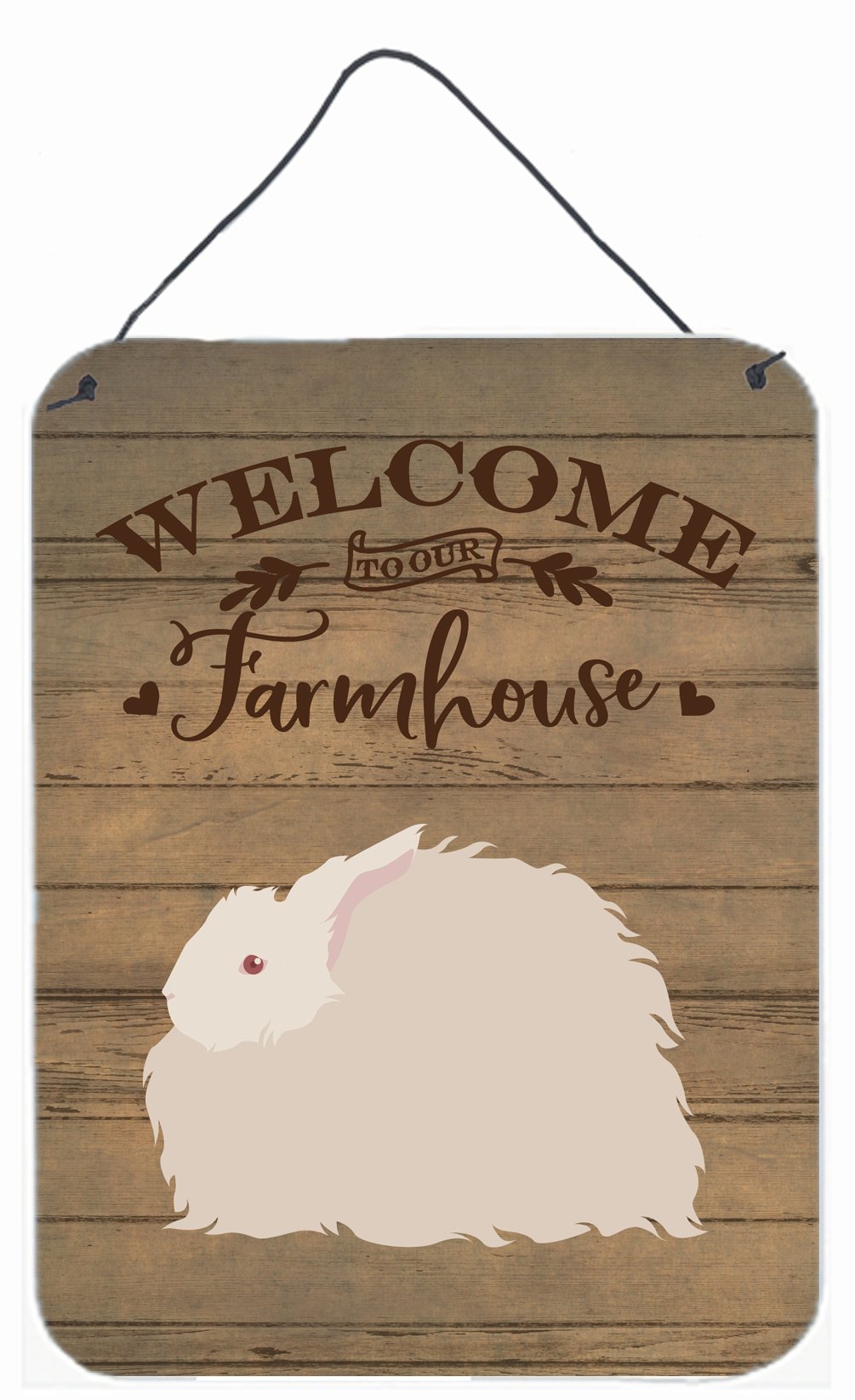 Fluffy Angora Rabbit Welcome Wall or Door Hanging Prints CK6903DS1216 by Caroline&#39;s Treasures