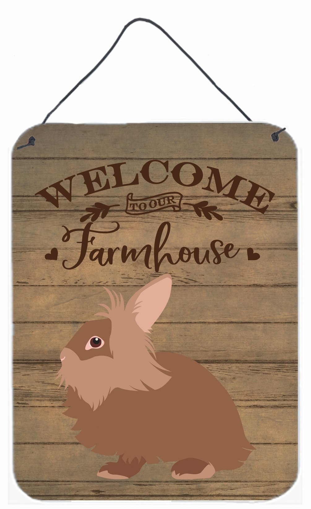 Lionhead Rabbit Welcome Wall or Door Hanging Prints CK6904DS1216 by Caroline&#39;s Treasures