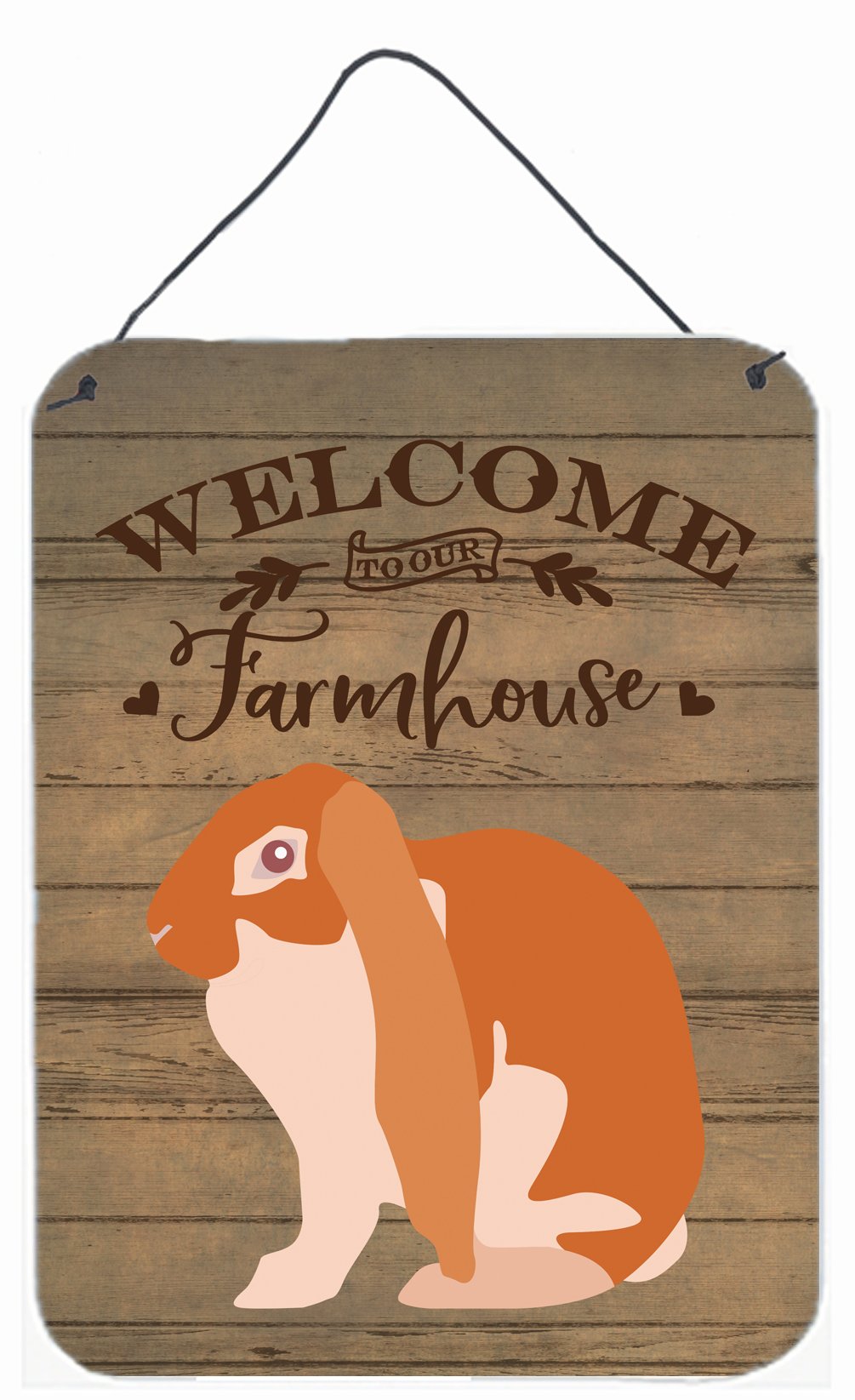 English Lop Rabbit Welcome Wall or Door Hanging Prints CK6906DS1216 by Caroline&#39;s Treasures