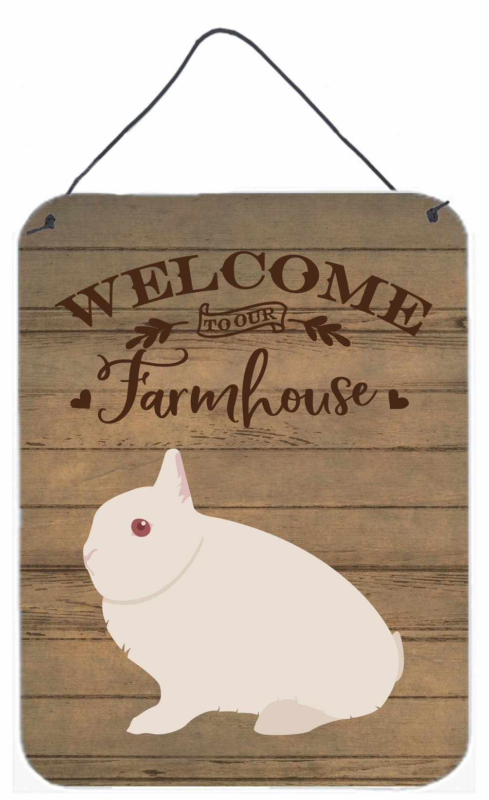 Hermelin Rabbit Welcome Wall or Door Hanging Prints CK6908DS1216 by Caroline's Treasures