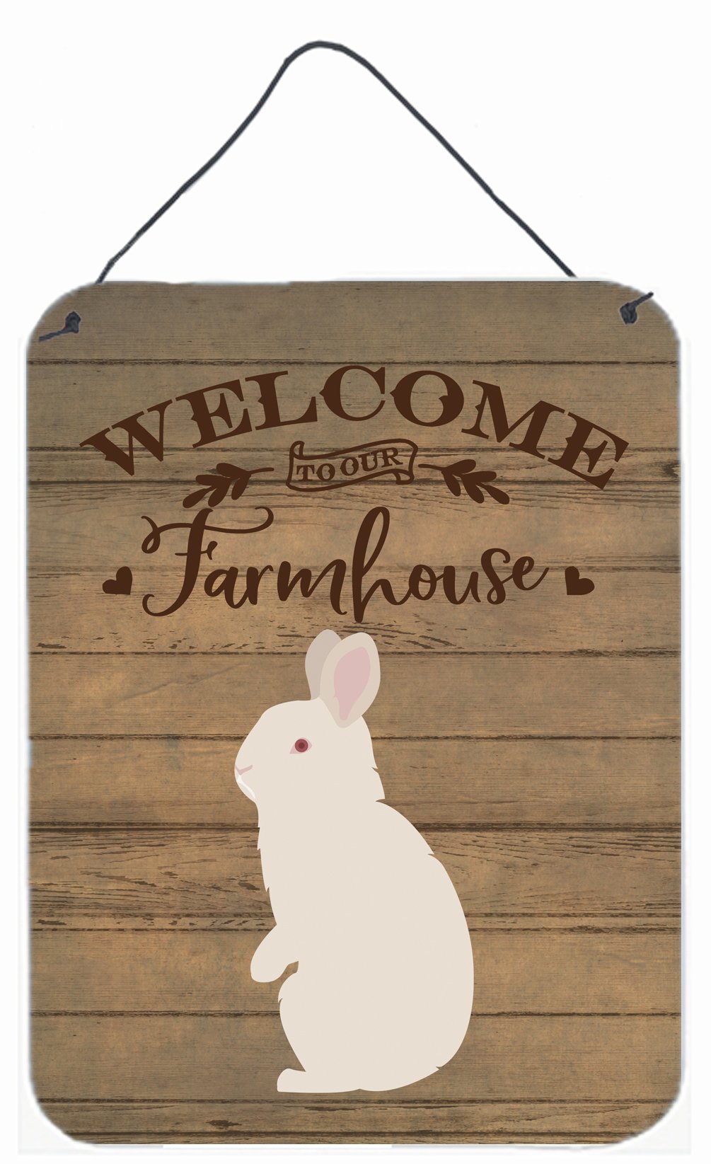 New Zealand White Rabbit Welcome Wall or Door Hanging Prints CK6909DS1216 by Caroline&#39;s Treasures