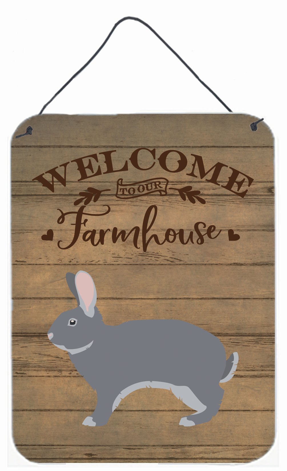 Giant Chinchilla Rabbit Welcome Wall or Door Hanging Prints CK6910DS1216 by Caroline's Treasures