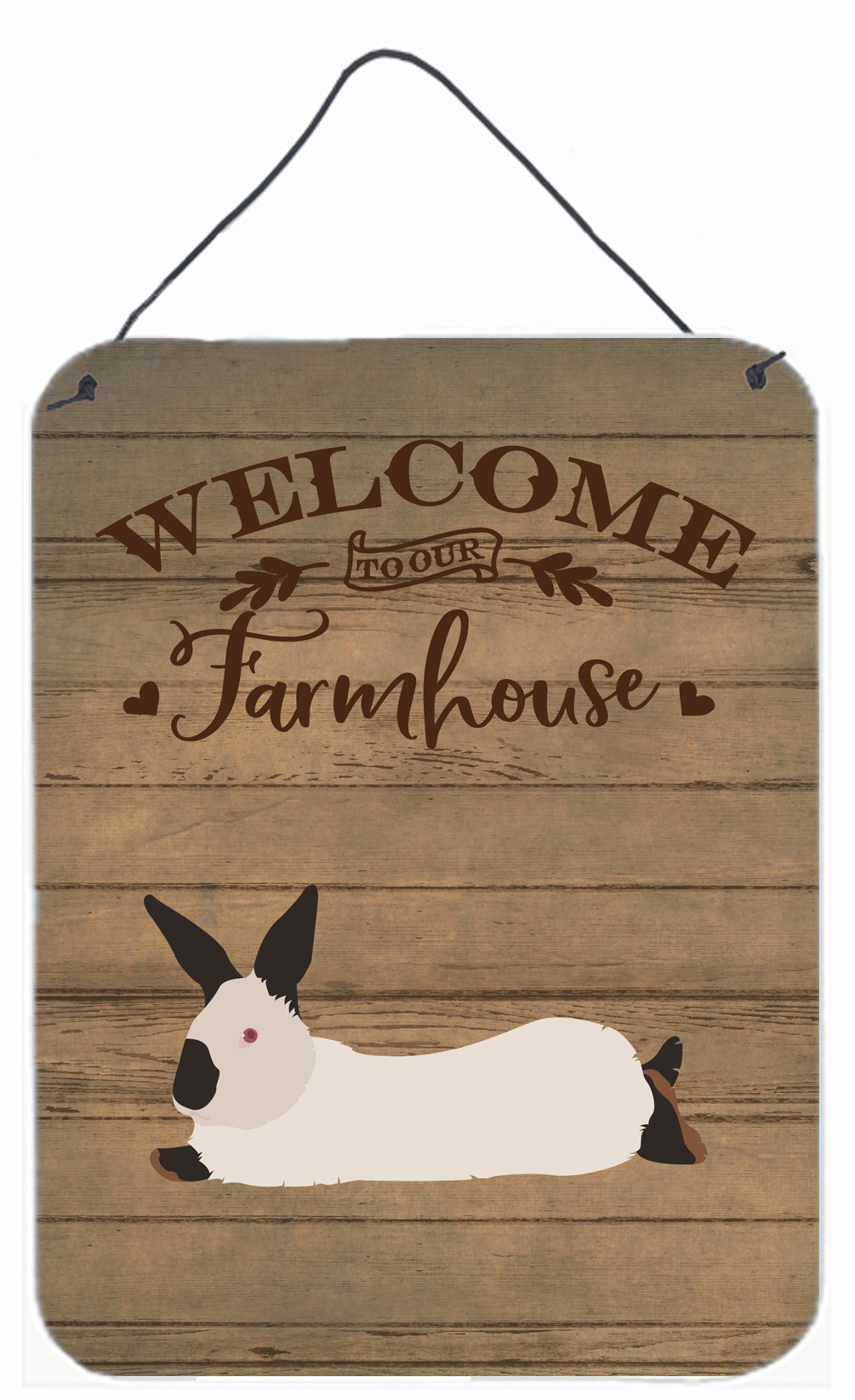 California White Rabbit Welcome Wall or Door Hanging Prints CK6911DS1216 by Caroline's Treasures