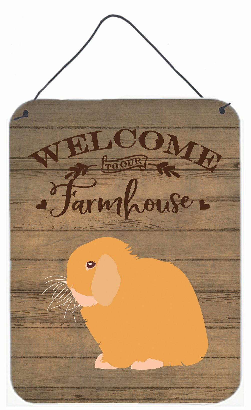 Holland Lop Rabbit Welcome Wall or Door Hanging Prints CK6912DS1216 by Caroline's Treasures