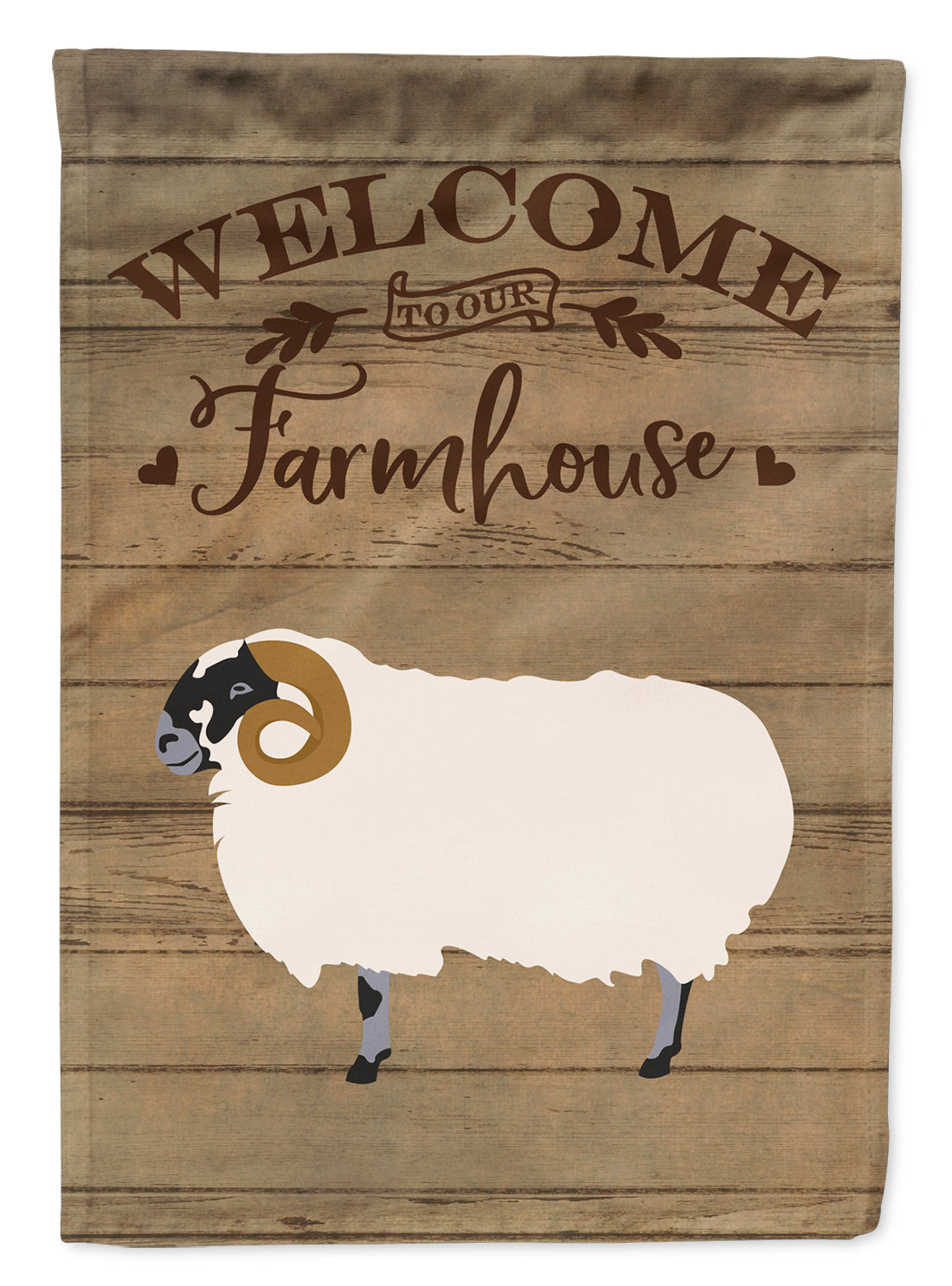 Scottish Blackface Sheep Welcome Flag Canvas House Size CK6917CHF  the-store.com.
