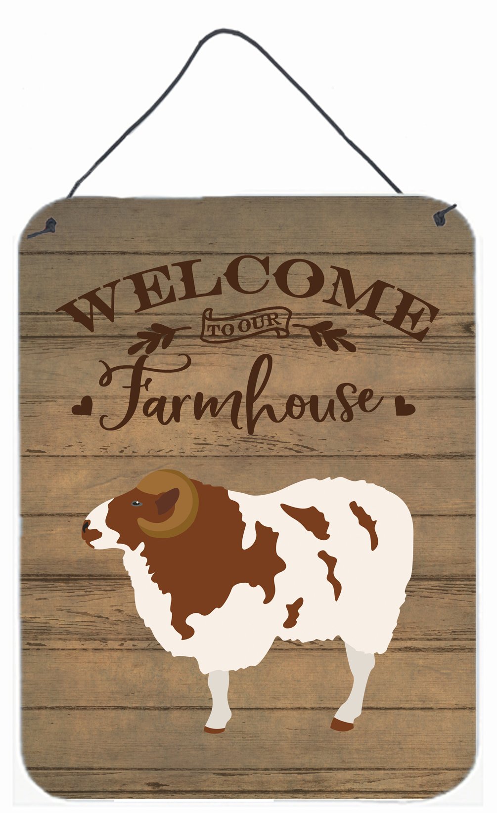 Jacob Sheep Welcome Wall or Door Hanging Prints CK6919DS1216 by Caroline's Treasures