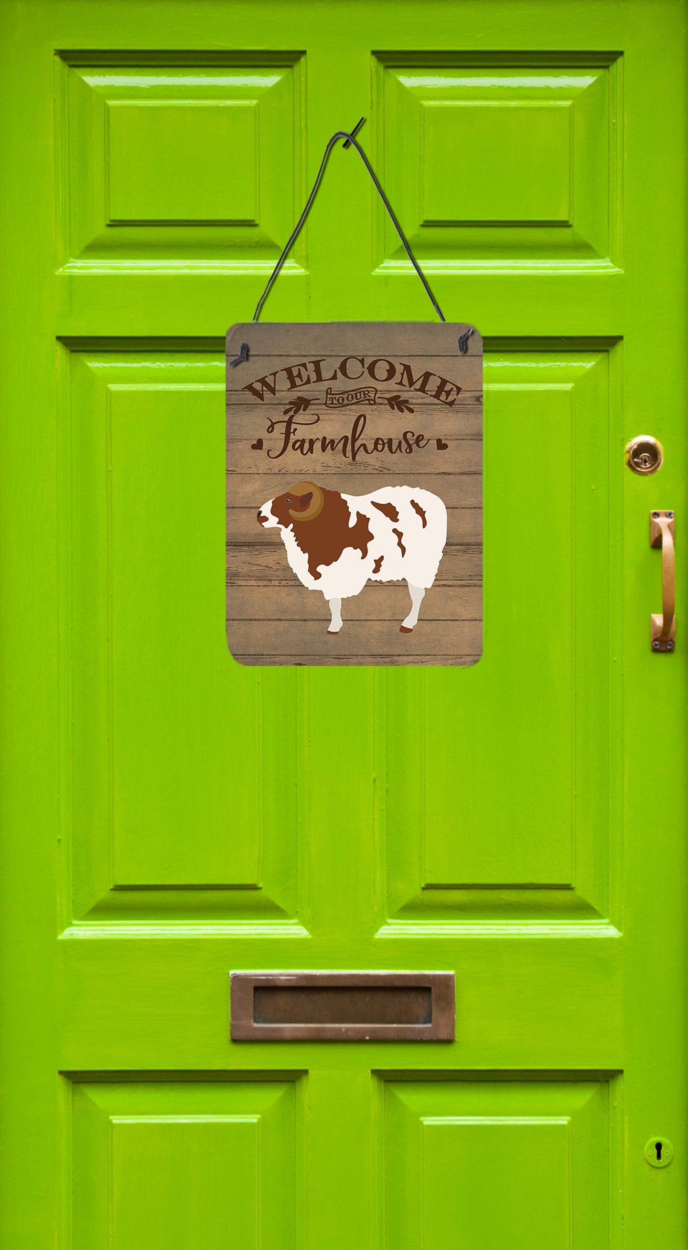 Jacob Sheep Welcome Wall or Door Hanging Prints CK6919DS1216 by Caroline's Treasures