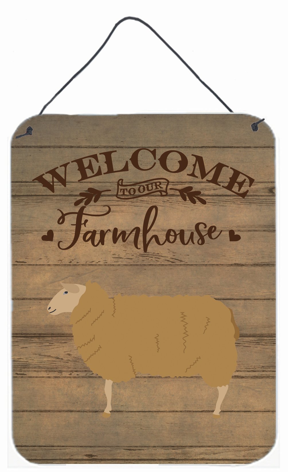 East Friesian Sheep Welcome Wall or Door Hanging Prints CK6921DS1216 by Caroline's Treasures