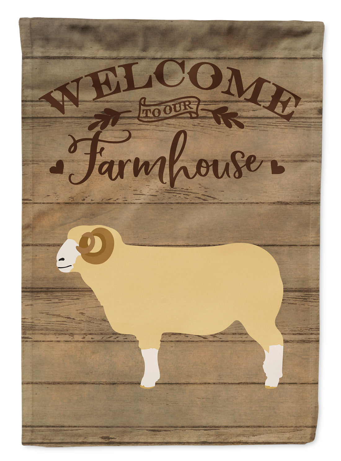 Horned Dorset Sheep Welcome Flag Garden Size CK6924GF  the-store.com.