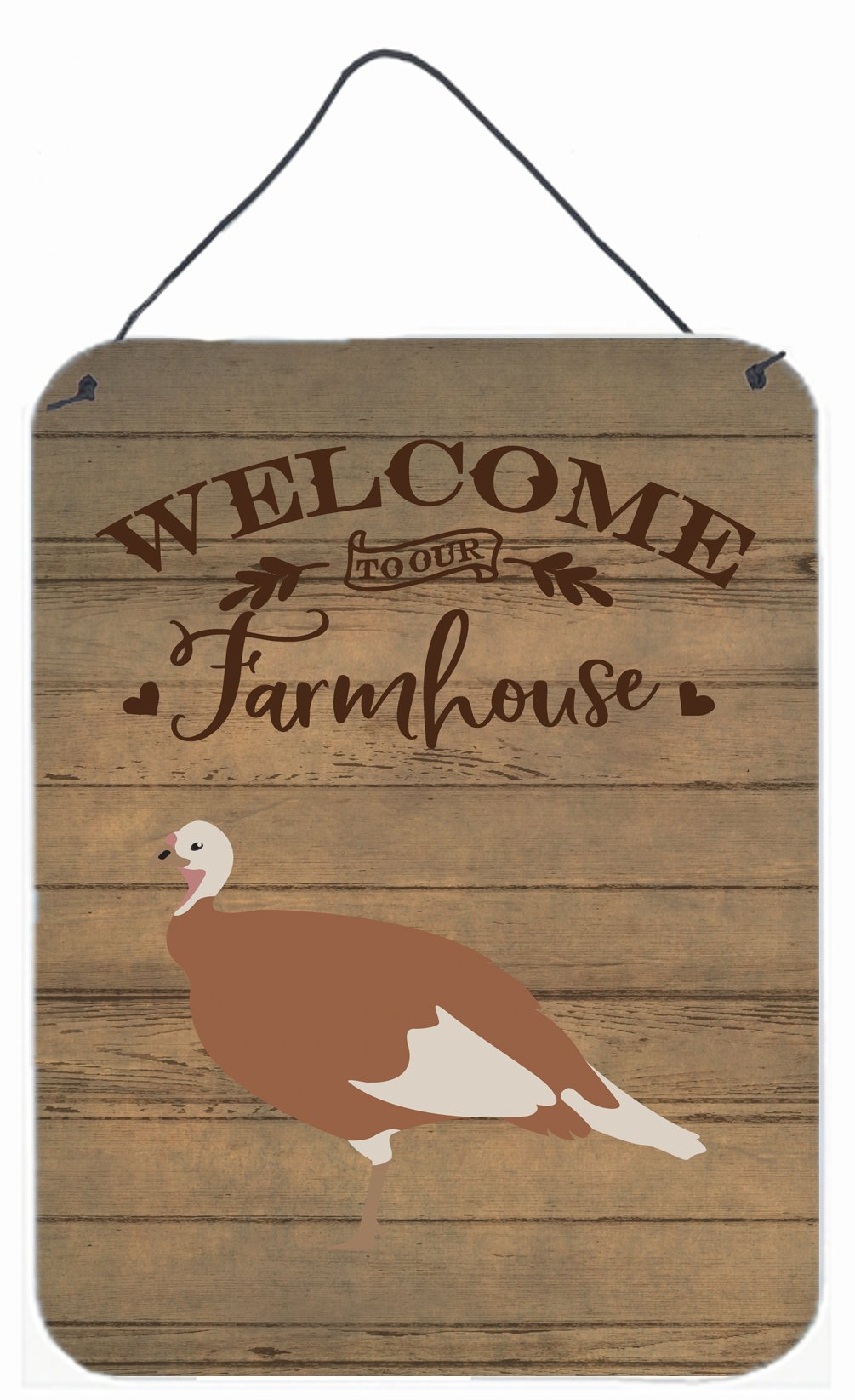 Jersey Buff Turkey Hen Welcome Wall or Door Hanging Prints CK6928DS1216 by Caroline&#39;s Treasures