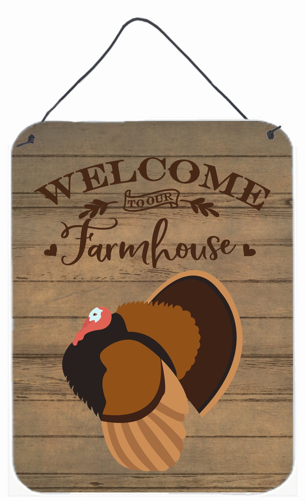 Bronze Turkey Welcome Wall or Door Hanging Prints CK6930DS1216 by Caroline&#39;s Treasures