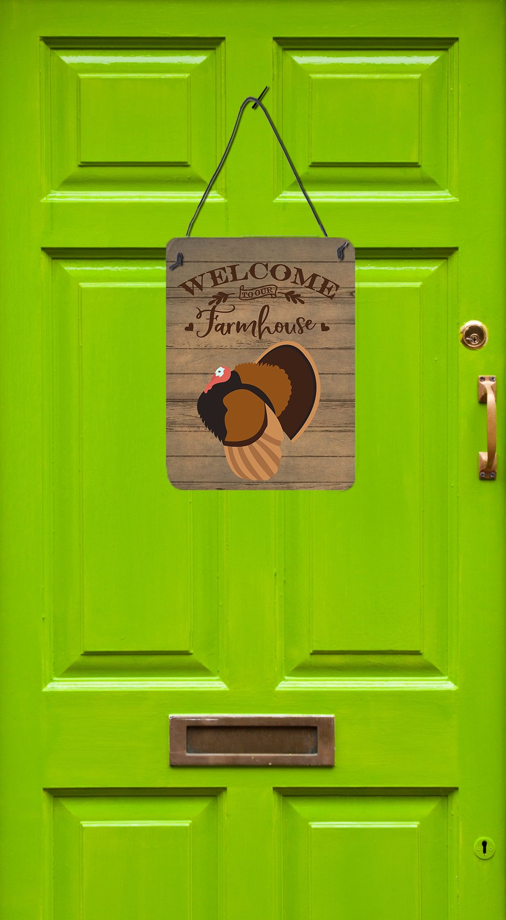 Bronze Turkey Welcome Wall or Door Hanging Prints CK6930DS1216 by Caroline's Treasures