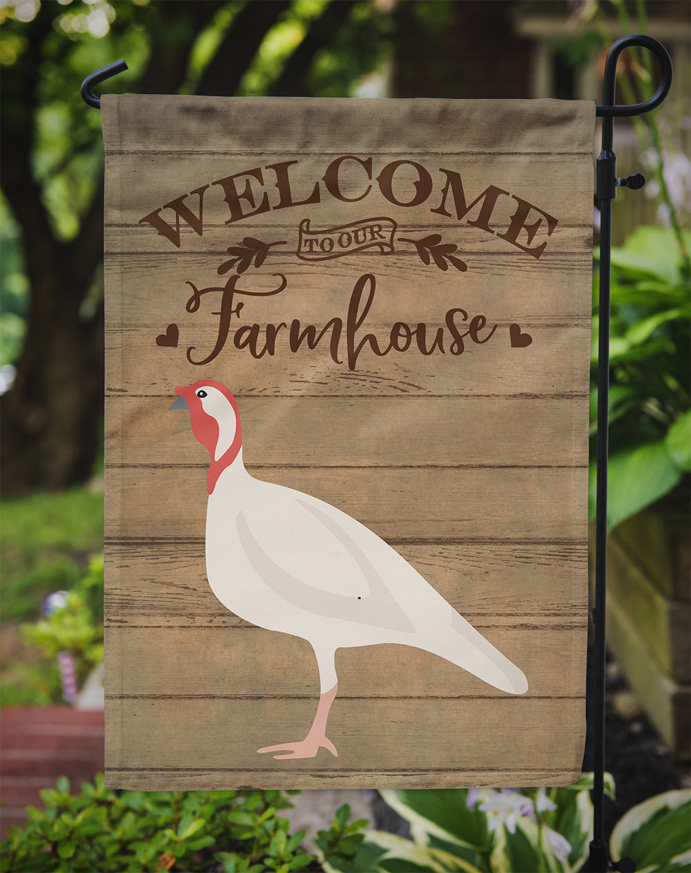 Beltsville Small White Turkey Hen Welcome Flag Garden Size CK6933GF  the-store.com.