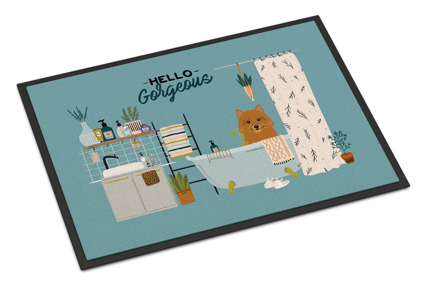 Norwich Terrier in Bathtub Indoor or Outdoor Mat 24x36 CK7442JMAT by Caroline's Treasures