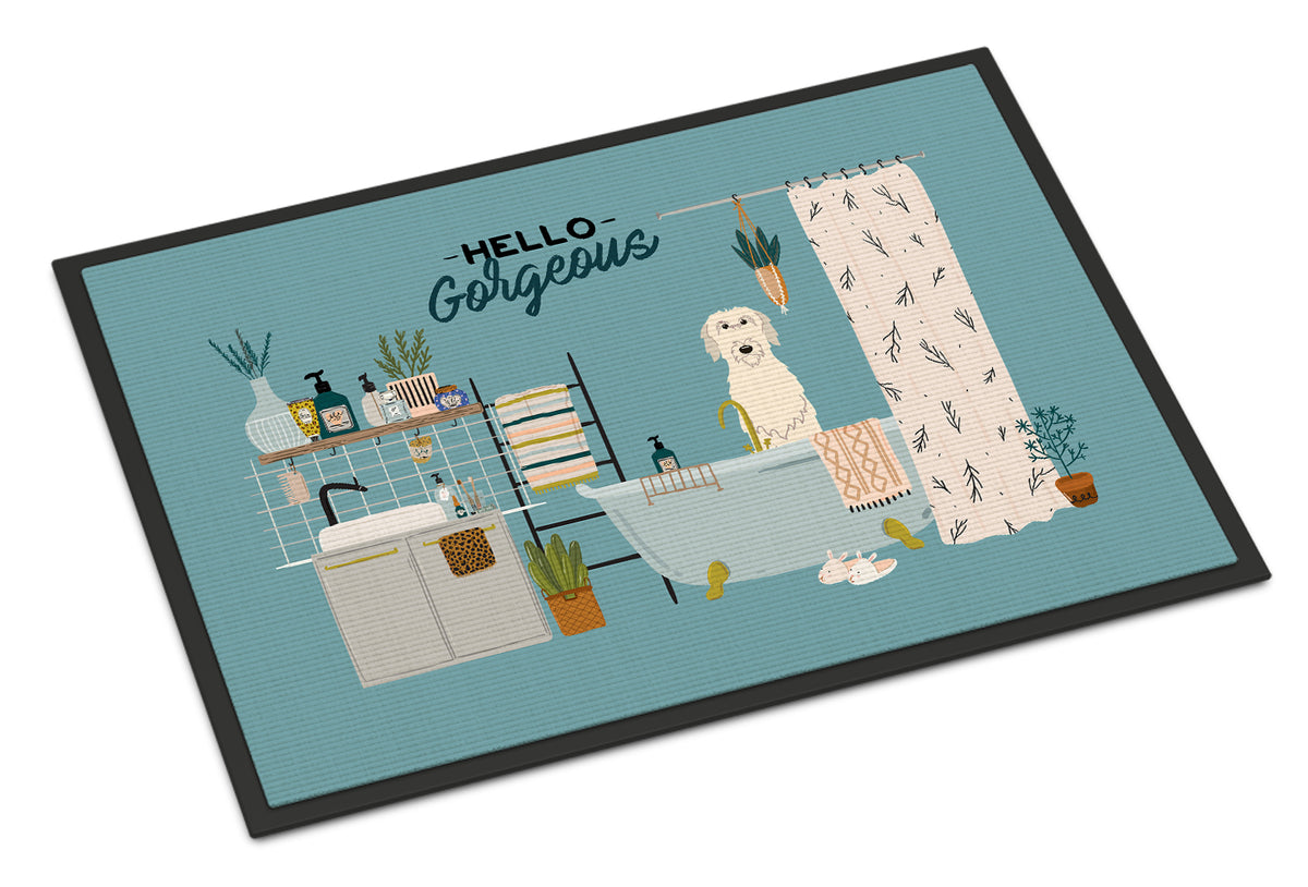 Irish Wolfhound in Bathtub Indoor or Outdoor Mat 18x27 CK7487MAT - the-store.com