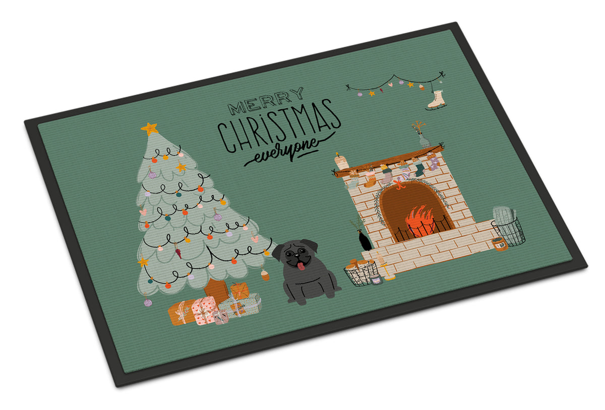 Black Pug Christmas Everyone Indoor or Outdoor Mat 18x27 CK7569MAT - the-store.com