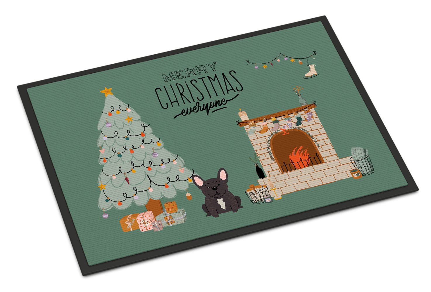 Brindle French Bulldog Christmas Everyone  Indoor or Outdoor Mat 24x36 CK7572JMAT by Caroline's Treasures