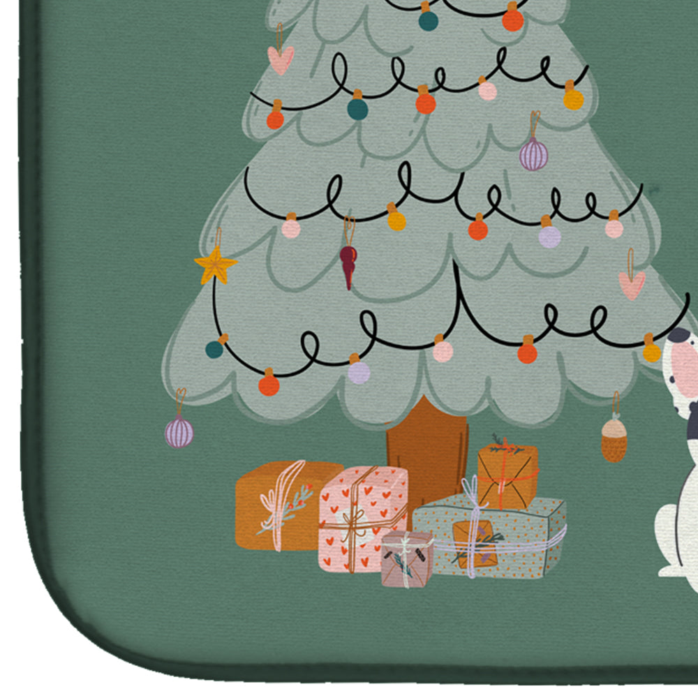 Piebald French Bulldog Christmas Everyone Dish Drying Mat CK7574DDM  the-store.com.