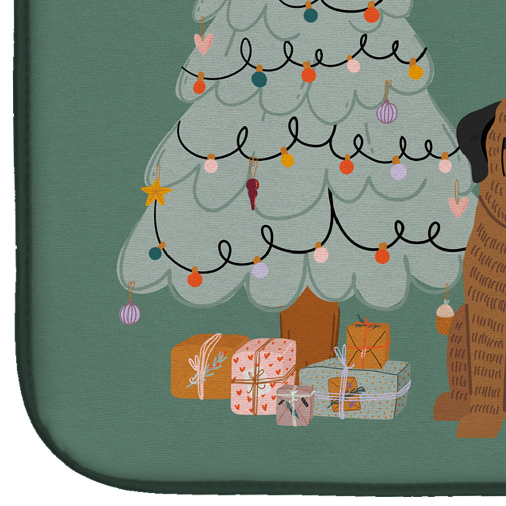 Brindle Mastiff Christmas Everyone Dish Drying Mat CK7578DDM  the-store.com.