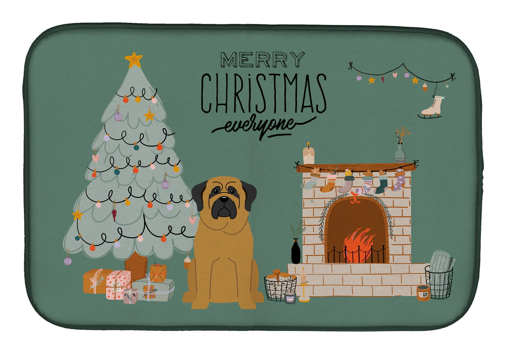 Mastiff Christmas Everyone Dish Drying Mat CK7581DDM  the-store.com.