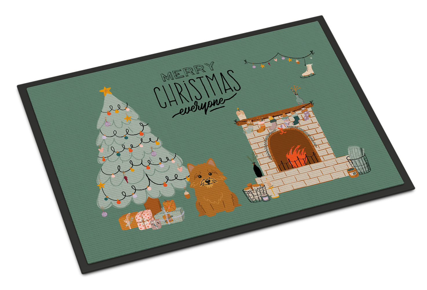 Norwich Terrier Christmas Everyone Indoor or Outdoor Mat 18x27 CK7583MAT - the-store.com