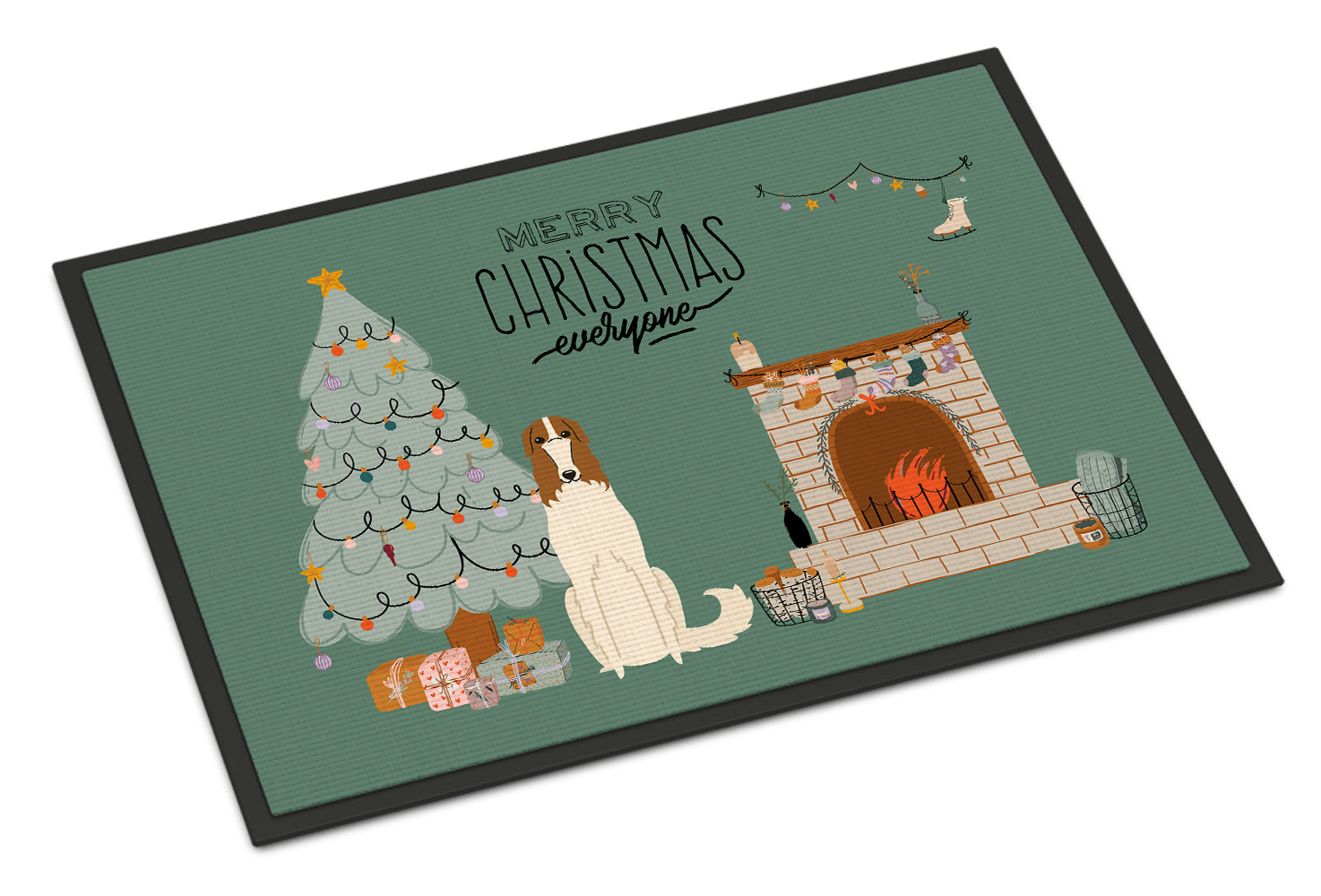 Borzoi Christmas Everyone Indoor or Outdoor Mat 18x27 CK7586MAT - the-store.com