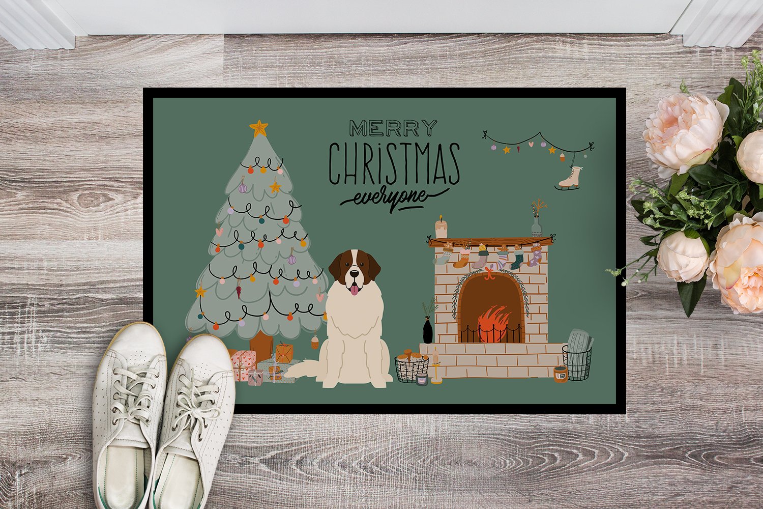 Moscow Watchdog Christmas Everyone Indoor or Outdoor Mat 24x36 CK7590JMAT by Caroline's Treasures