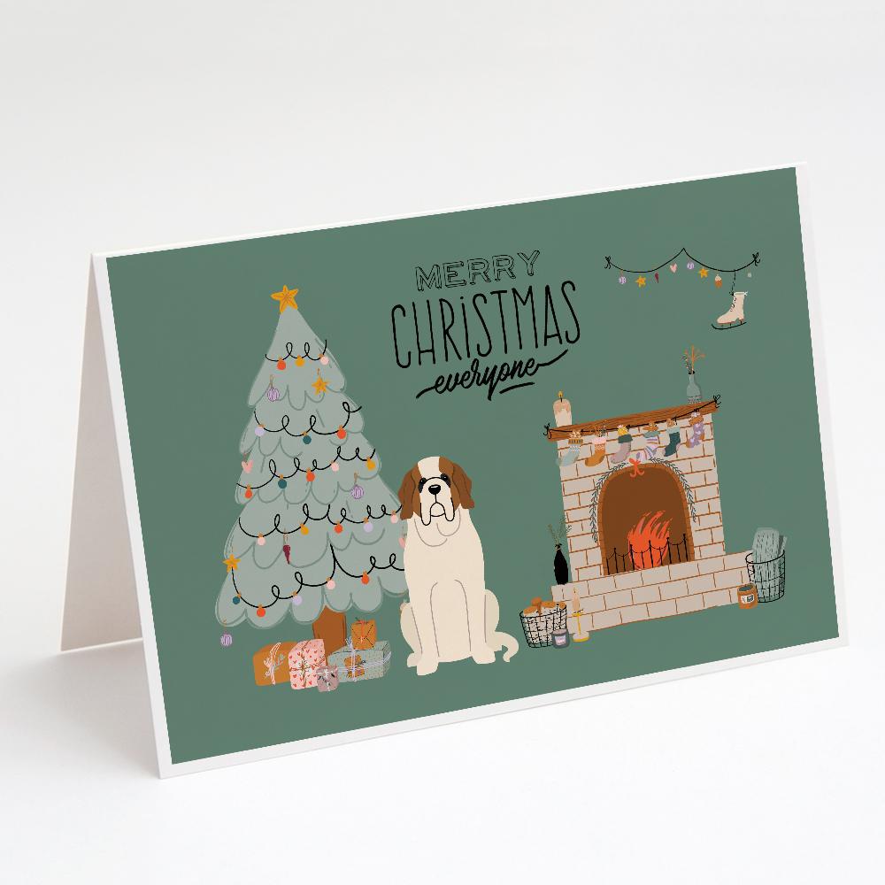 Buy this Saint Bernard Christmas Everyone Greeting Cards and Envelopes Pack of 8