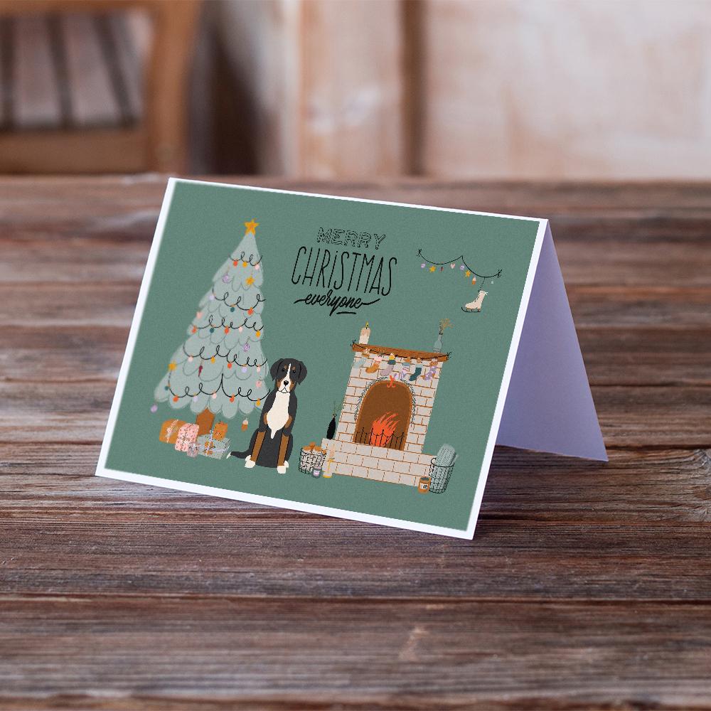 Greater Swiss Mountain Dog Christmas Everyone Greeting Cards and Envelopes Pack of 8 - the-store.com