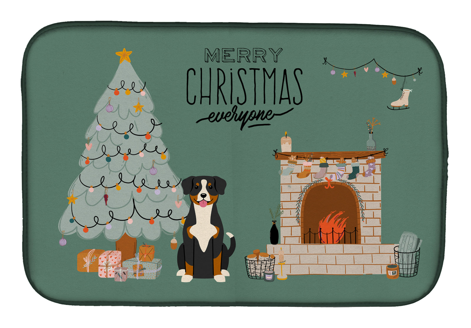 Entlebucher Christmas Everyone Dish Drying Mat CK7601DDM  the-store.com.