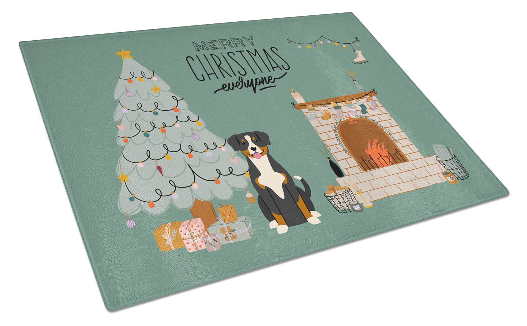 Entlebucher Christmas Everyone Glass Cutting Board Large CK7601LCB by Caroline's Treasures