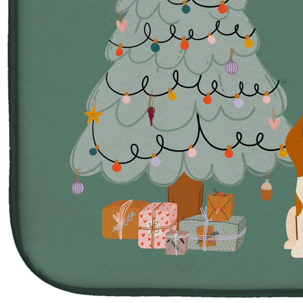 Tricolor Beagle Christmas Everyone Dish Drying Mat CK7603DDM  the-store.com.
