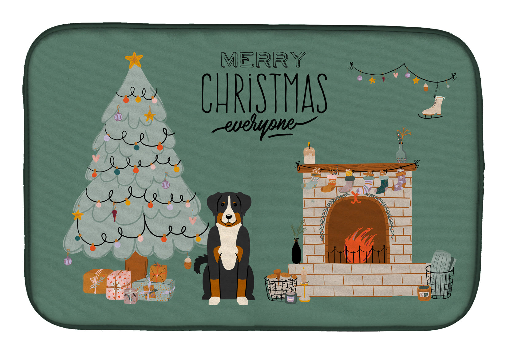 Appenzeller Sennenhund Christmas Everyone Dish Drying Mat CK7606DDM  the-store.com.