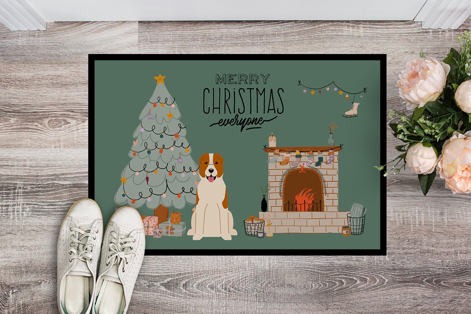 Central Asian Shepherd Dog Christmas Everyone Indoor or Outdoor Mat 24x36 CK7612JMAT by Caroline's Treasures