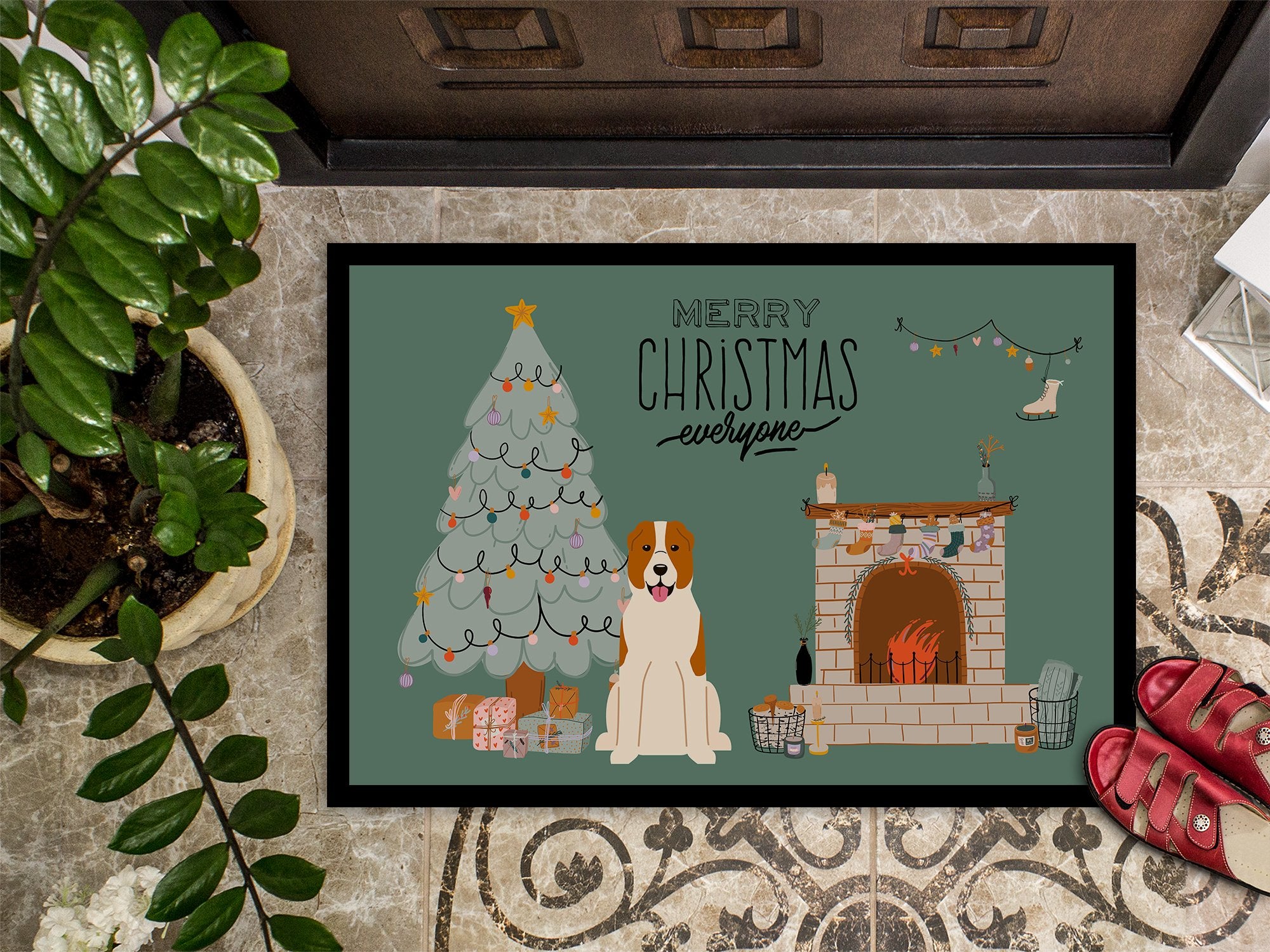 Central Asian Shepherd Dog Christmas Everyone Indoor or Outdoor Mat 24x36 CK7612JMAT by Caroline's Treasures