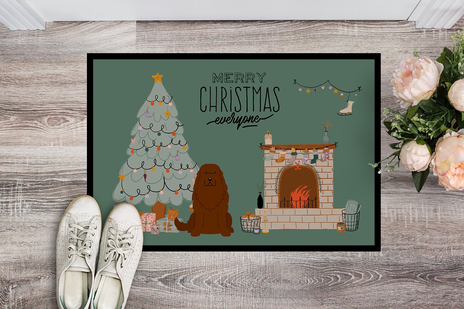 Caucasian Shepherd Dog Christmas Everyone Indoor or Outdoor Mat 24x36 CK7613JMAT by Caroline's Treasures